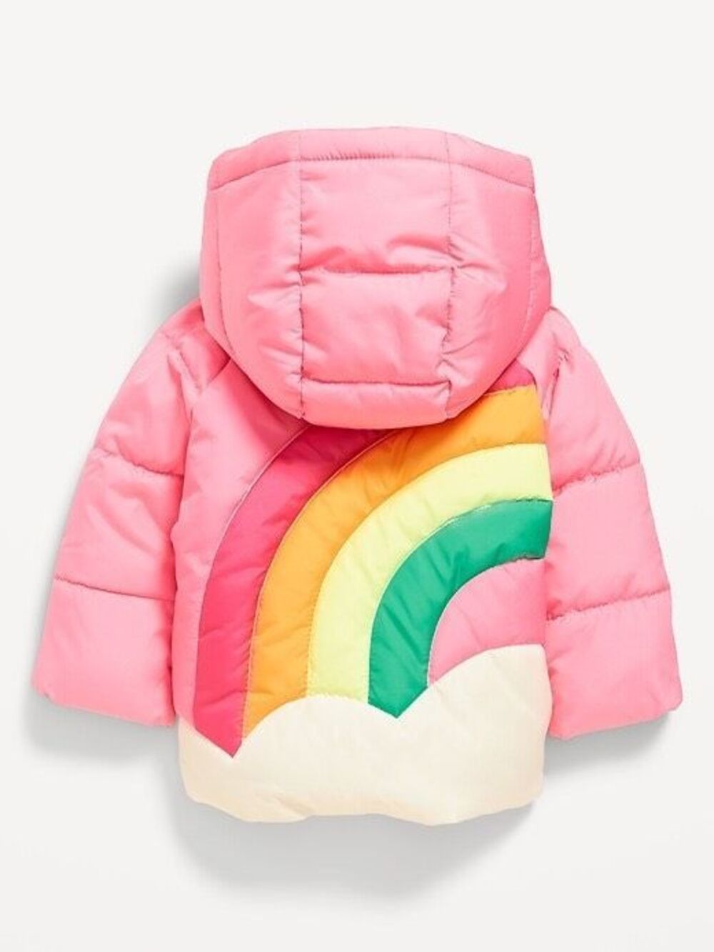 Old Navy 18-24 Months Baby Girl Water Resistant Rainbow Quilted Puffer Jacket